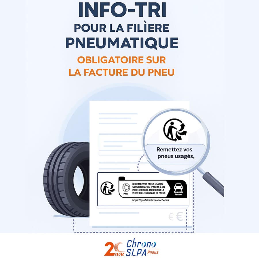 L’Info-Tri devient obligatoire sur la facture d’achat de vos pneus